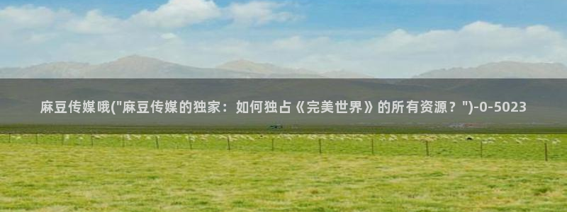 中文麻豆专区：麻豆传媒哦(\