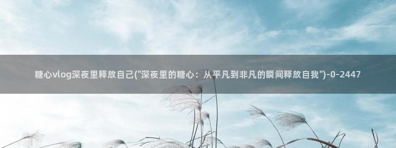 糖心vlog记录